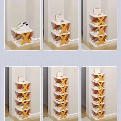 Collage of a shoe rack with shoes, best price in pakistan