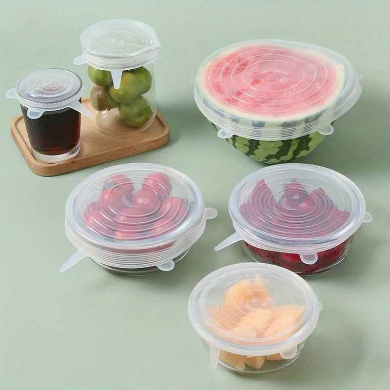 6-Pack Silicone Stretch Lids – Reusable Food Covers for Bowls, Cups & Containers