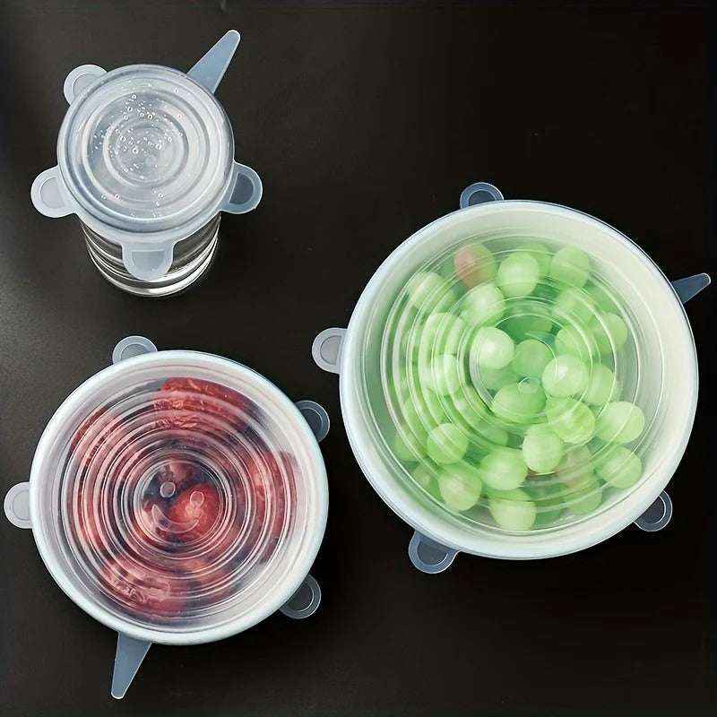 6-Pack Silicone Stretch Lids – Reusable Food Covers for Bowls, Cups & Containers