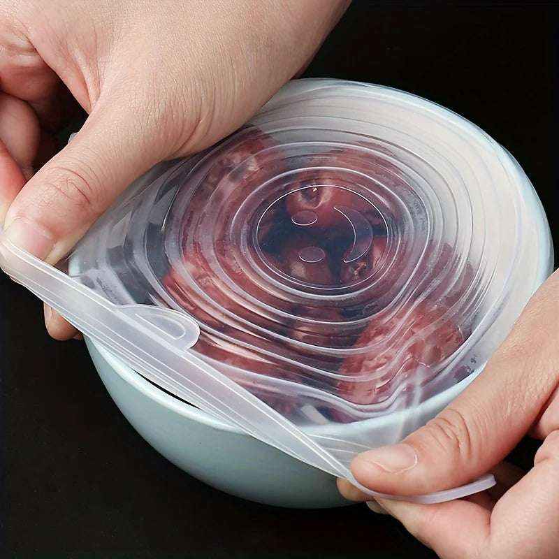 6-Pack Silicone Stretch Lids – Reusable Food Covers for Bowls, Cups & Containers