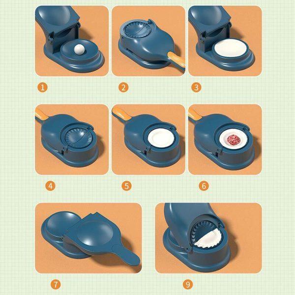 Plastic dumpling maker mold for kitchen use