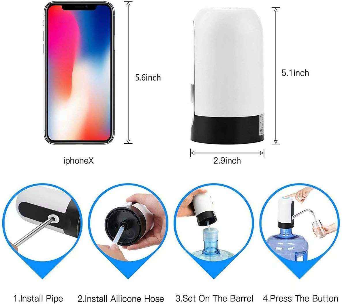 Portable Electric Water Dispenser – USB Rechargeable Automatic Water Pump | Best Water Dispenser Price in Pakistan