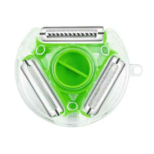 Rotary Vegetable Peeler – 3-in-1 Multi functional Kitchen Tool with Stainless Steel Blades