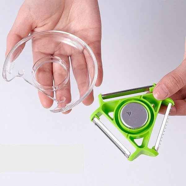 Rotary Vegetable Peeler – 3-in-1 Multi functional Kitchen Tool with Stainless Steel Blades