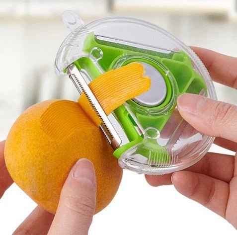 Rotary Vegetable Peeler – 3-in-1 Multi functional Kitchen Tool with Stainless Steel Blades