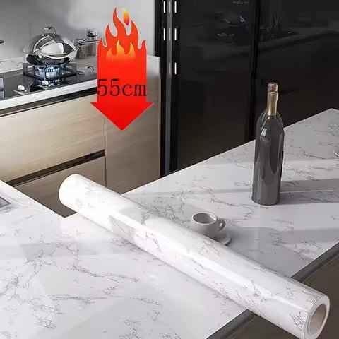 Self-Adhesive Kitchen Wallpaper – Waterproof & Heat-Resistant Marble Wall Sheet (60x200 cm)