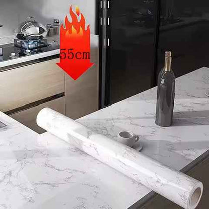 Self-Adhesive Kitchen Wallpaper – Waterproof & Heat-Resistant Marble Wall Sheet (60x200 cm)
