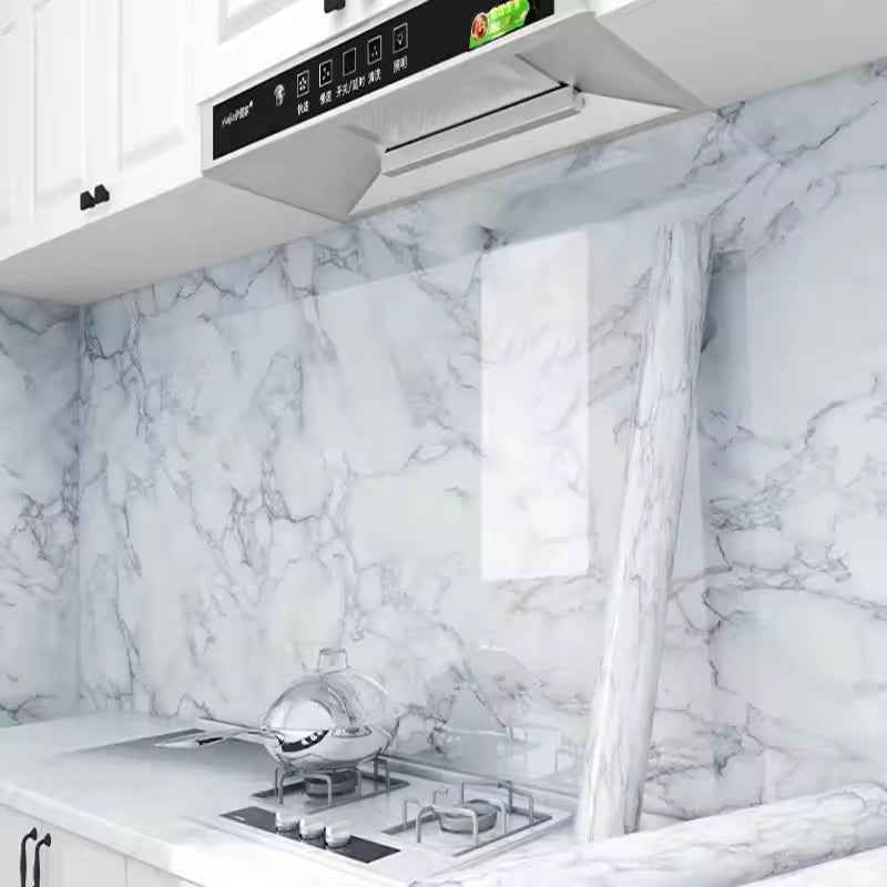 Self-Adhesive Kitchen Wallpaper – Waterproof & Heat-Resistant Marble Wall Sheet (60x200 cm)