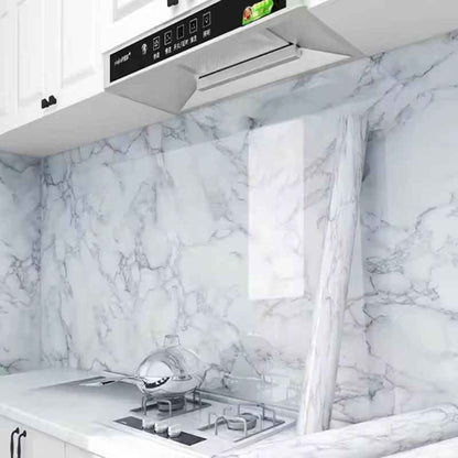 Self-Adhesive Kitchen Wallpaper – Waterproof & Heat-Resistant Marble Wall Sheet (60x200 cm)