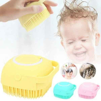 Silicone Bath & Body Shower Brush with Soap Dispenser – Exfoliating Scrubber for Smooth Skin