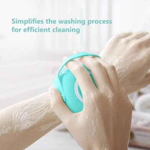Silicone Bath & Body Shower Brush with Soap Dispenser – Exfoliating Scrubber for Smooth Skin