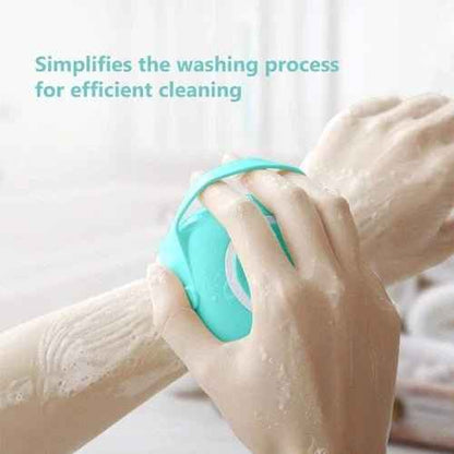 Silicone Bath & Body Shower Brush with Soap Dispenser – Exfoliating Scrubber for Smooth Skin