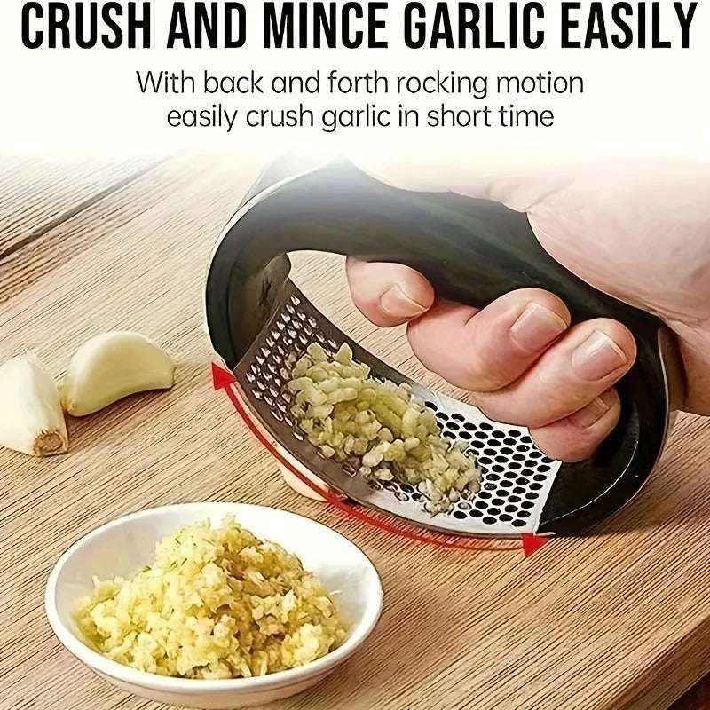 Stainless Steel Garlic Press – Heavy-Duty Manual Crusher & Mincer Tool