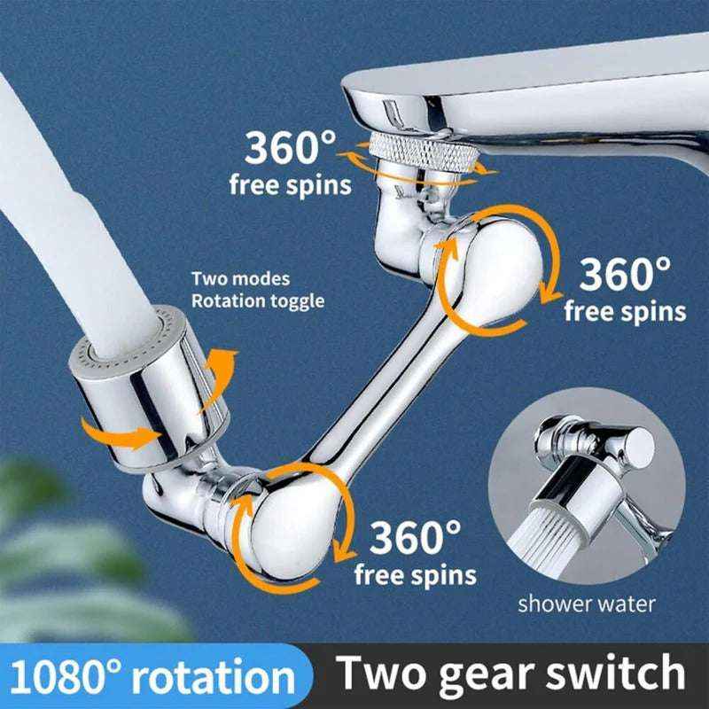 Universal Splash Filter Faucet – 1080° Rotating Kitchen Faucet Sprayer, Water-Saving Sink Aerator