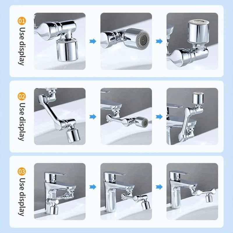 Universal Splash Filter Faucet – 1080° Rotating Kitchen Faucet Sprayer, Water-Saving Sink Aerator