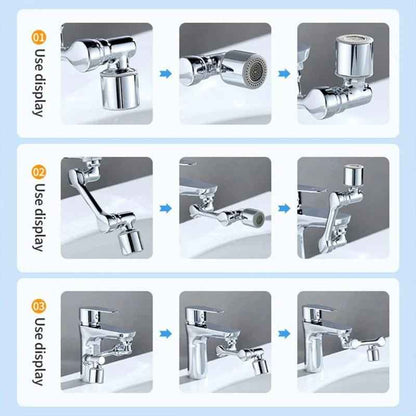 Universal Splash Filter Faucet – 1080° Rotating Kitchen Faucet Sprayer, Water-Saving Sink Aerator