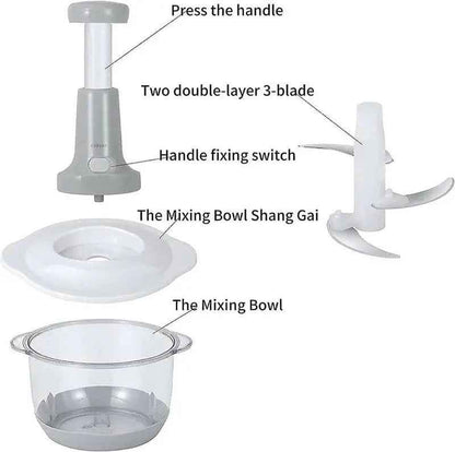 Vegetable Chopper – Manual Vegetable Cutter, Hand Chopper & Salad Cutter for Kitchen
